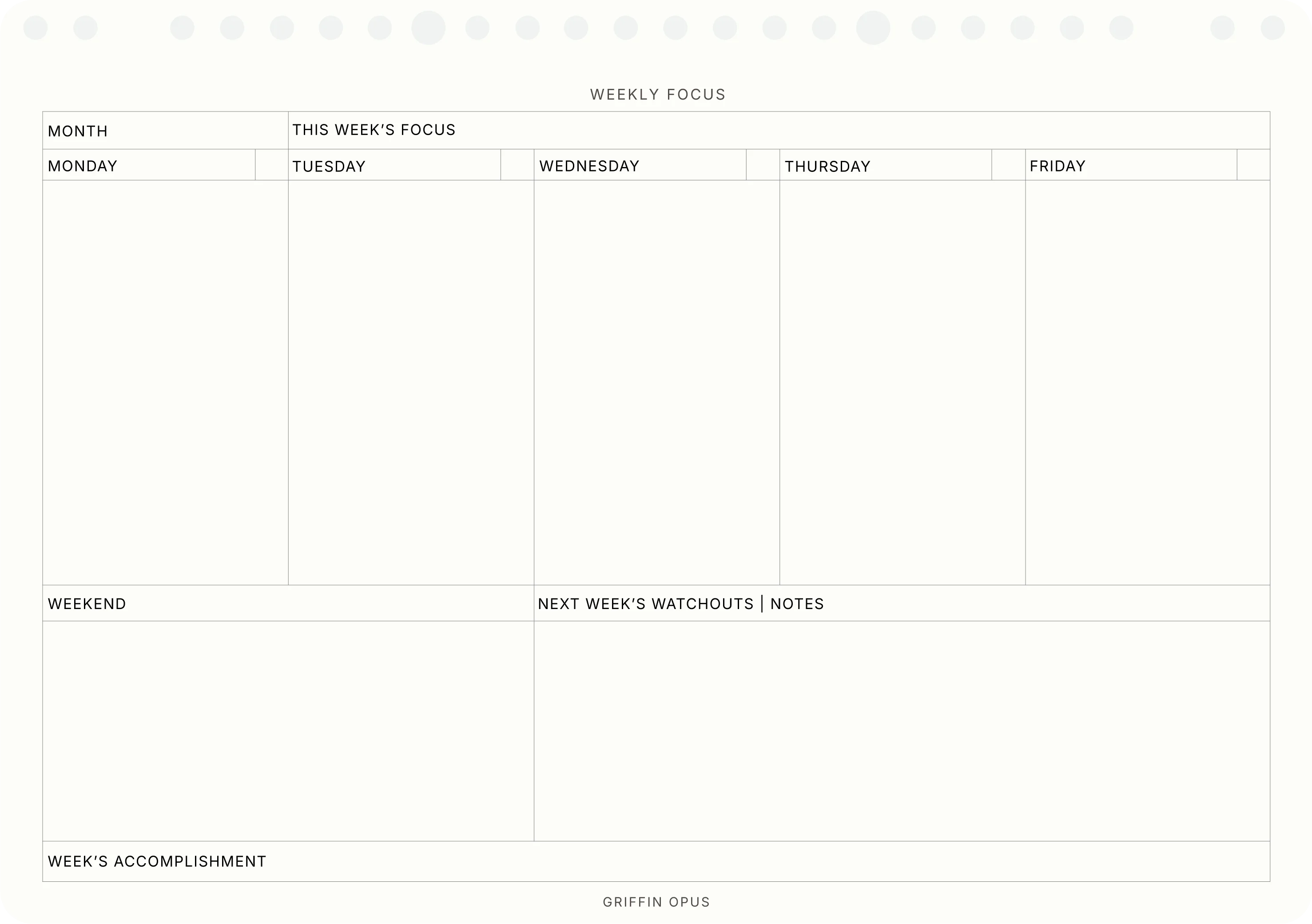 Weekly Focus